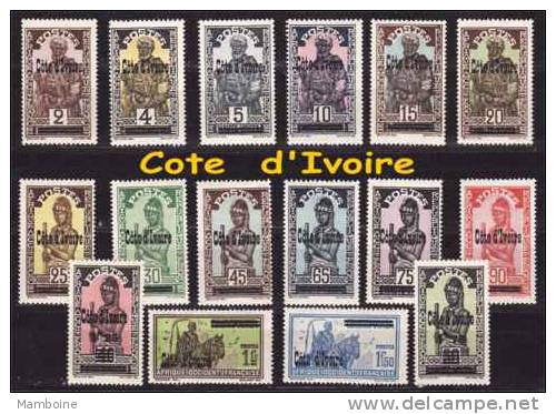 Cote D'Ivoire 1933   N° 88 / 103  Neuf  X  Série Compléte 16 Val. - Unused Stamps