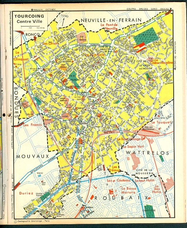 ALMANACH DES P.T.T. 1972 Région Du Nord (1959) : Lille, Tourcoing, Dunkerque, Chemin De Fer (Complet) Bissextile - Big : 1971-80