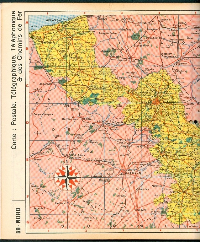 ALMANACH DES P.T.T. 1972 Région Du Nord (1959) : Lille, Tourcoing, Dunkerque, Chemin De Fer (Complet) Bissextile - Grand Format : 1971-80