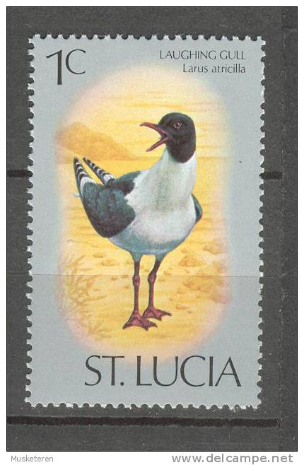 St. Lucia 1976 SG. 415   1 C. Bird Vogel Laughing Gull MNH** - St.Lucie (1979-...)