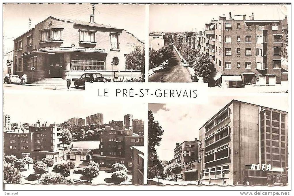 LE PRE SAINT GERVAIS . LA POSTE AVENUE JEAN JAURES PLACE SEVERINE ET STADE GROUPE SCOLAIRE - Le Pre Saint Gervais