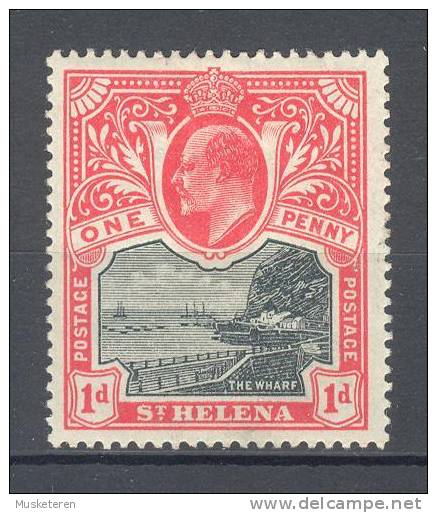 St. Helena 1903 SG. 56   1d . King Edward VII. The Wharf MH* - Sainte-Hélène