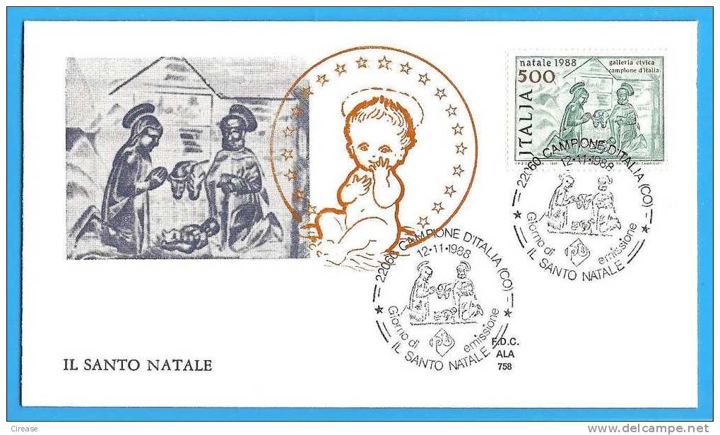 Italy 1988 FDC.  Painting. Christmas, Natale - Paintings