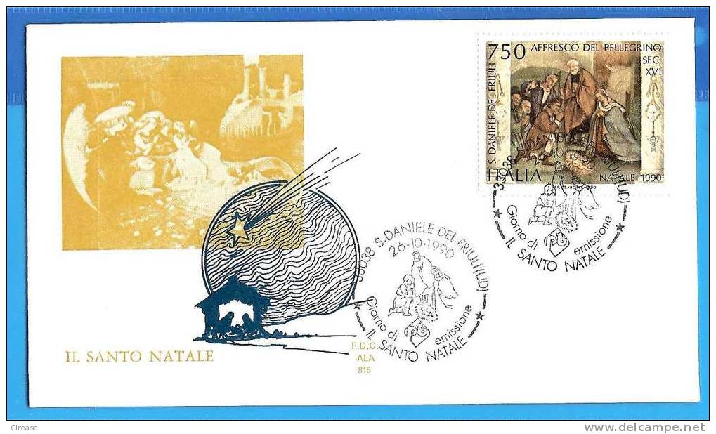 Italy 1990 FDC.  Painting. Christmas, Natale - Gemälde