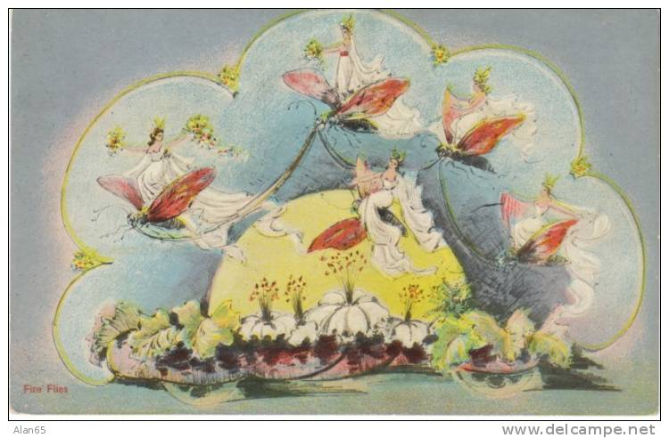 Priests Of Pallas 1910 Celebration, Kansas City MO, Fire-flies Float, On 1910 Vintage Postcard - Other & Unclassified