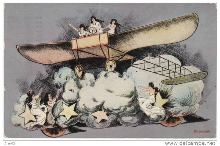 Priests Of Pallas 1910 Parade Celebration, Kansas City MO, Monoplane Airplane Float, On 1910 Vintage Postcard - Other & Unclassified
