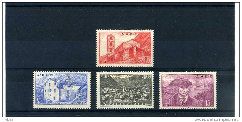 - SUITE DE TIMBRES D´ANDORRE . 1944 CHARNIERE SANS GOMME - Ungebraucht