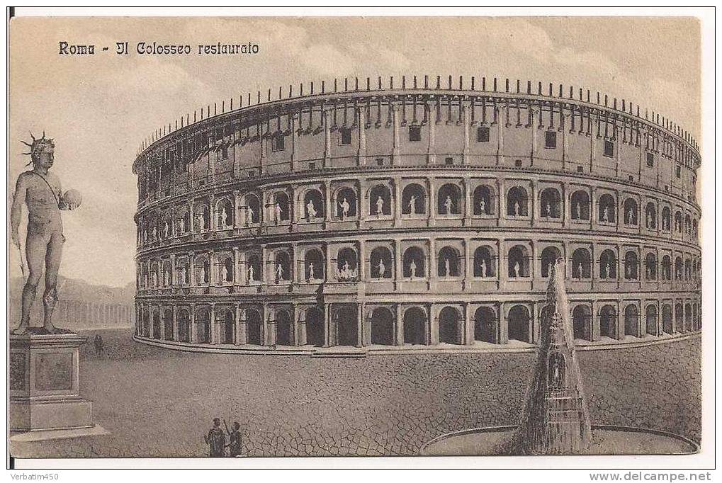 ROMA..IL COLOSSEO RESTAURATO..STATUE..NON ECRITE - Colosseum
