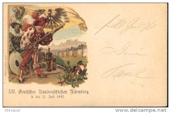 1897  Allemagne Nurnberg   Tir Tiro Shooting Bundesschiessen - Shooting (Weapons)