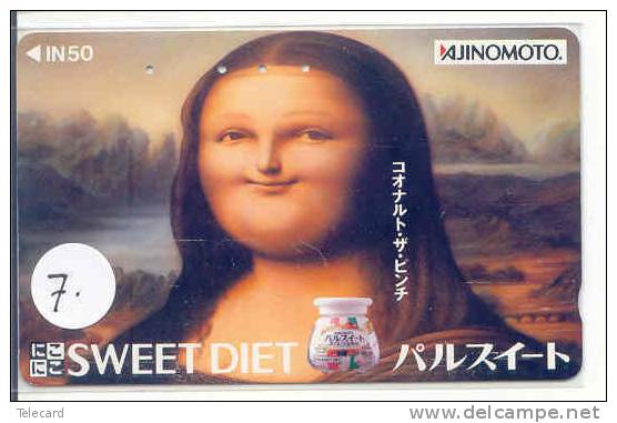 Telecarte JAPON Leonardo Da Vinci (7) Mona Lisa * JOCONDE *  Telefonkarte Japan * PEINTURE * PAINTING * MAHLEREI - Pintura