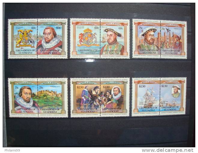 GRENADINES OF SAINT VINCENT Nr 479 / 490  KINGS & QUEENS OF GREAT BRITAIN / MNH * * - St.Vincent E Grenadine