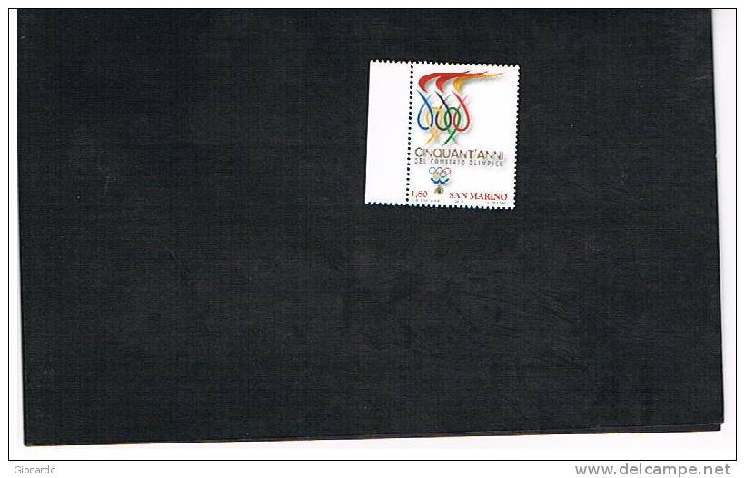 SAN MARINO - UNIF. 2215.    -    2009  50^  ANNIV.COMITATO OLIMPICO NAZIONALE SANMARINESE (CONS)       -  NUOVI ** - Unused Stamps