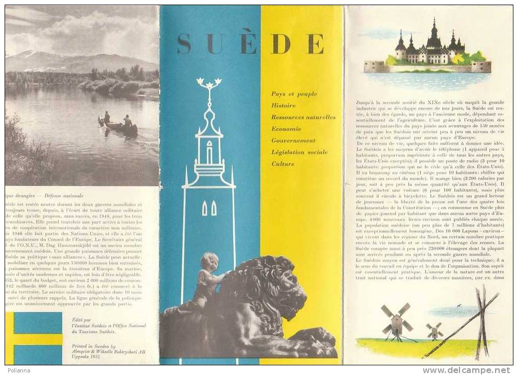 B0177 Brochure Turistica SUEDE-SVEZIA 1955/Aereo Algaut Viking Della Scandinavian Airlines System - Tourisme, Voyages