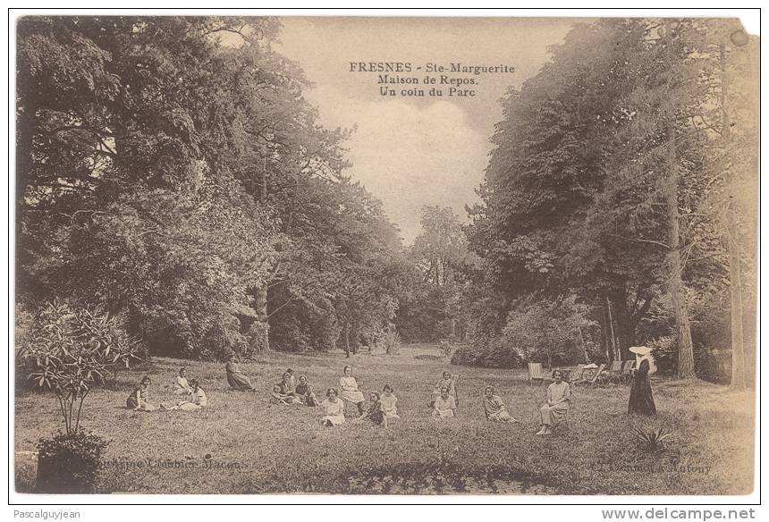 CPA FRESNES - SAINTE-MARGUERITE - MAISON DE REPOS - UN COIN DU PARC - ANIMEE - Fresnes