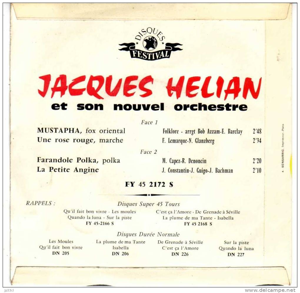 Mustapha Par Jacques Hélian Et Son Nouvel Orchestre (1960) - Andere - Franstalig