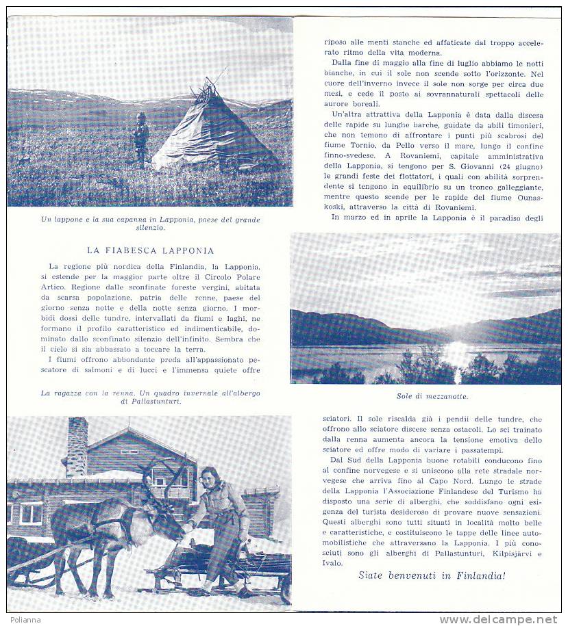 B0182 Brochure Turistica FINLANDIA 1955/Saimaa/Koli/lappone/Albergo Di Pallastunturi, Ragazza Con Renna - Tourisme, Voyages