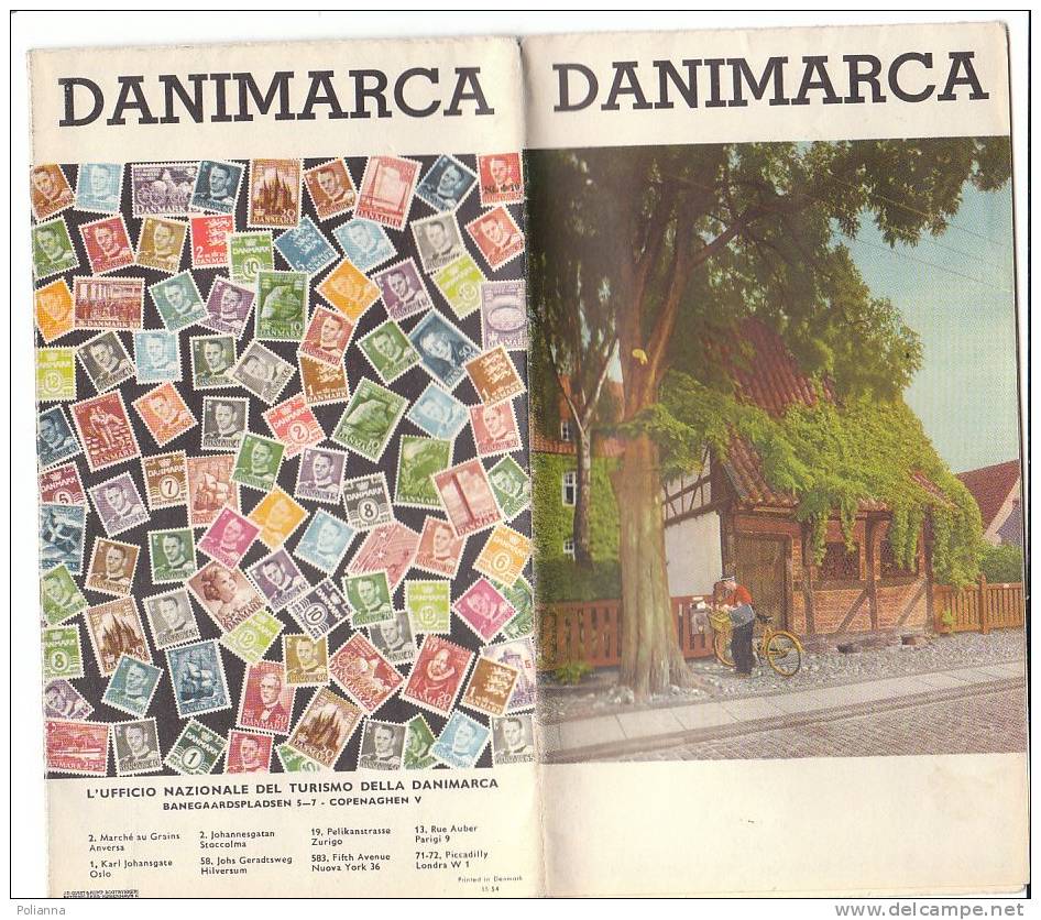 B0184 Brochure Turistica DANIMARCA Anni '50/Aarhus/Seeland/Copenaghen/Dollerup/Odense, Casa Di Andersen/Isola Di Mon - Tourisme, Voyages