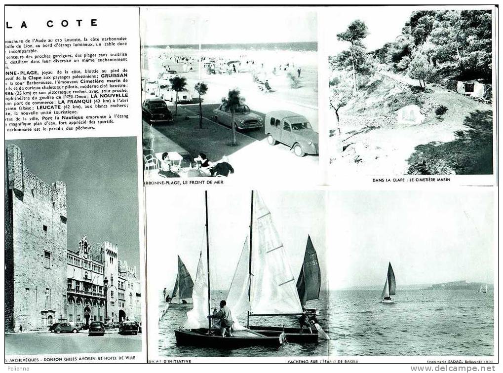 B0196 Brochure Turistica FRANCIA - NARBONNE Anni ´50/Cattedrale Saint-Just/Chiesa Lamourguier/spiaggia - Turismo, Viajes