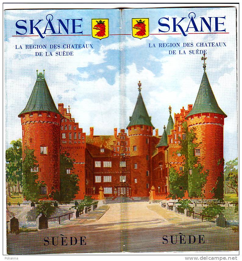 B0197 Brochure Turistica SUEDE-SVEZIA Anni '50/Skaralid/Skane/Malmo/Simrishamn/Bastad/Wittsjo/pesca/equitazione - Toerisme, Reizen