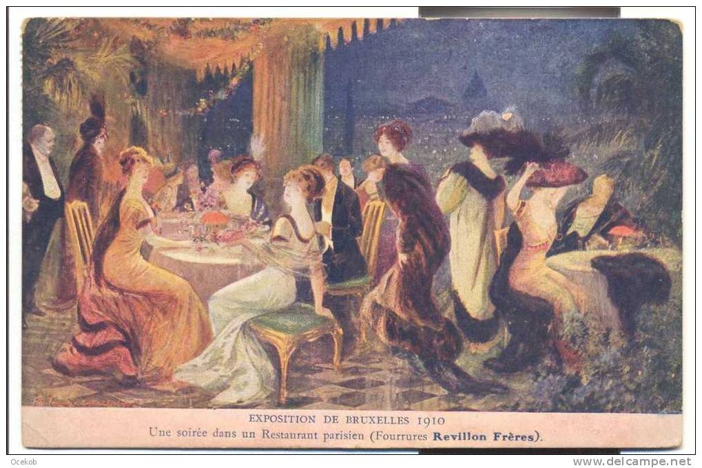 PK Brussel  Wereld Tentoonstelling 1910 Pub. Fourrures Revillon Frères - Expositions Universelles