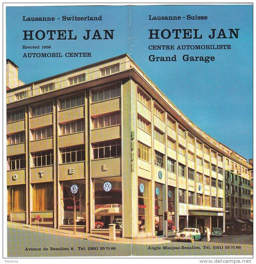 B0207 Brochure Turistica SVIZZERA-LOSANNA - HOTEL JAN - Automobil Center Wolkswagen Anni '60 - Tourismus, Reisen