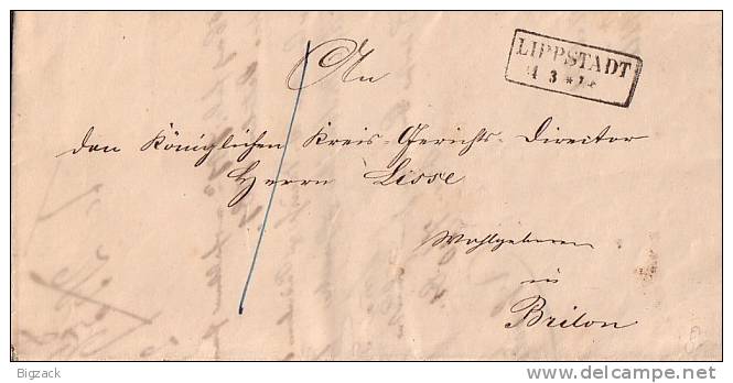 Brief Lippstadt 14.3.1860 Kastenstempel Mit Inhalt Gelaufen Nach Brilon - Sonstige & Ohne Zuordnung