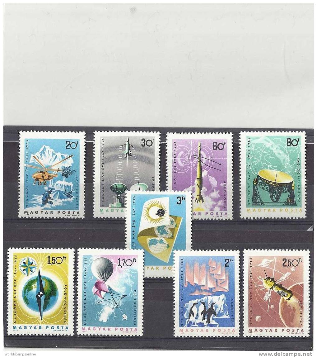 Hungary, Serie 9, Year 1965, SG 2056-2064, International Quiet Sun Year, MNH/PF - Unused Stamps