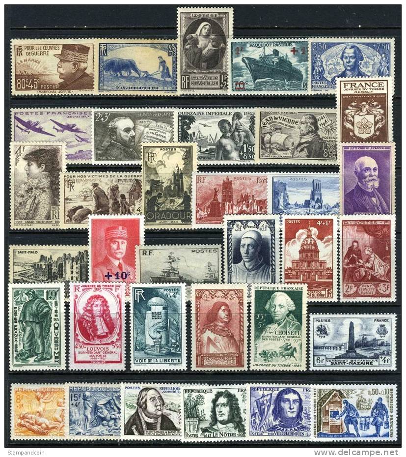 France Misc. Mint Hinged Semi-Postal Collection - Collections