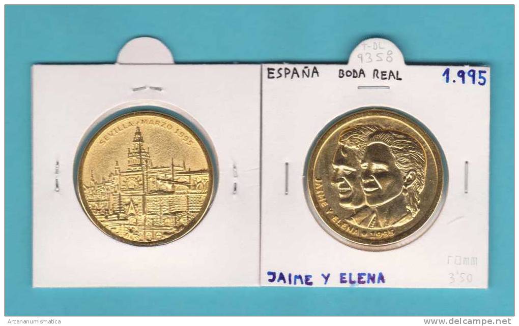 MEDALLA   BODA REAL  JAIME Y ELENA  1.995  DL-9358 - Andere & Zonder Classificatie