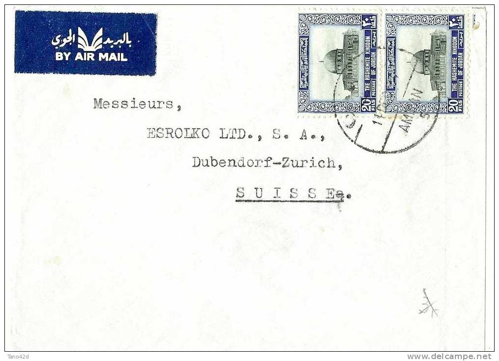 REF LGM - JORDANIE - LETTRE AVION AMMAN / ZURICH 11/12/1954 (?) - Jordanie