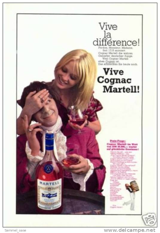 Reklame Werbeanzeige  ,  Cognac MARTELL  ,  Von 1971 - Sonstige & Ohne Zuordnung