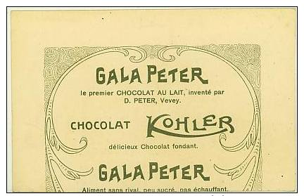 CHÂTEAU DE VUFFLENS, GALA PETER Le Premier CHOCOLAT AU LAIT, Invente Par D. PETER, Vevey, Circa 1905 - Publicités