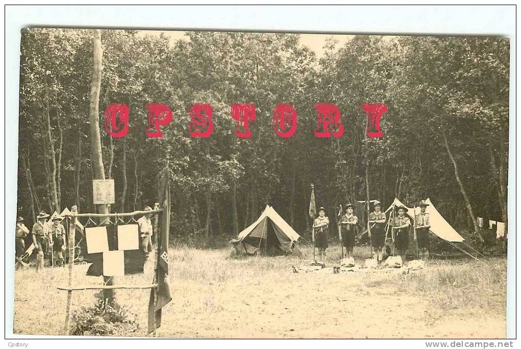 SCOUTISME - CAMP De SCOUTS En Carte Photo - Scout - Réal Photograph Postcard - Dos Scané - Scoutisme