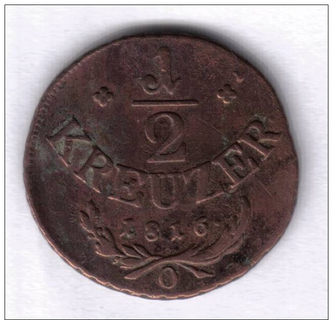 AUSTRIA 1/2 Kreuzer 1816O - Minted In Oravicza (Hungary) - Austria