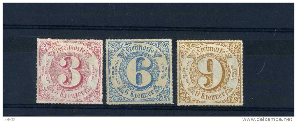 - ALLEMAGNE . TOUR ET TAXIS ETATS DU SUD  1867 . NEUFS AVEC CHARNIERE . LEGERS AMINCISSEMENTS - Mint