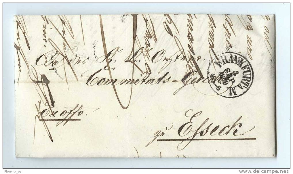 GERMANY - FRANKFURT, Envelope Memorandum, Prephilately, Marks, 1856. (3) - Préphilatélie