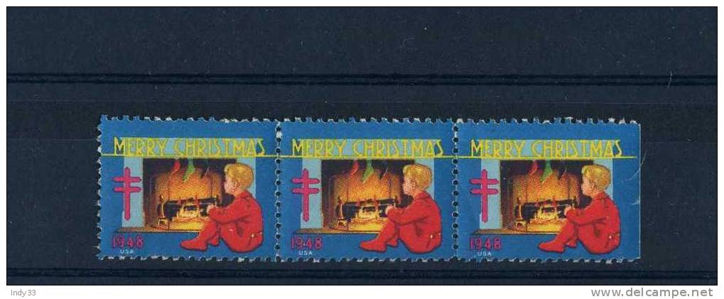 - ETATS-UNIS ERINNOPHILIE . MERRY CHRISTMAS 1948 . SANS GOMME - Other & Unclassified