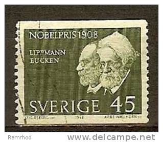 SWEDEN 1968 Nobel Prize Winner Of 1908 - 45ore - Green  FU - Used Stamps