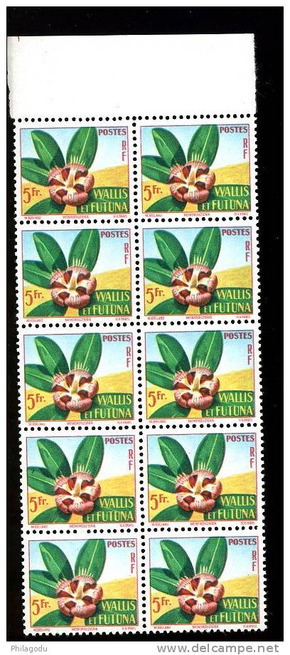 1958  WALLIS FUTUNA 159**  X 10 Ex  Coté 4,00 = 40 €    Montrouzéria FLEUR  BLUM  FioRI - Neufs