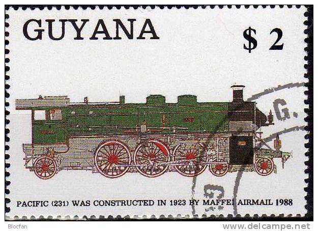 Historische Loks Und Wagen 1989 GUYANA 2478+Block 36 O 10€ Eisenbahn Dampf-Lok Pacific 231 Maffei-Lokomotive BR18 Sheet - Guyana (1966-...)