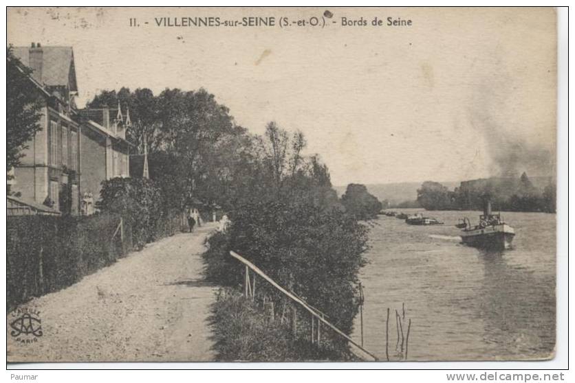 Villesnes Sur Seine   Bords De Seine  Avec Bateau - Villennes-sur-Seine