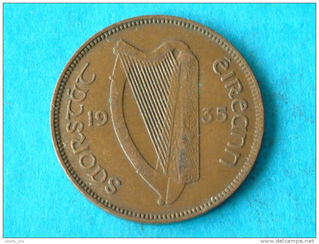 1935 - 1/2 PENNY / KM 2 ( For Grade, Please See Photo ) !! - Irlande