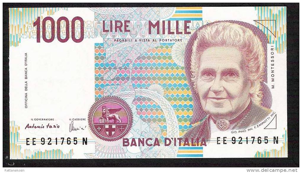 ITALIE P114d   1000  LIRE    1990 Fazio/Amici       UNC. - 1000 Liras