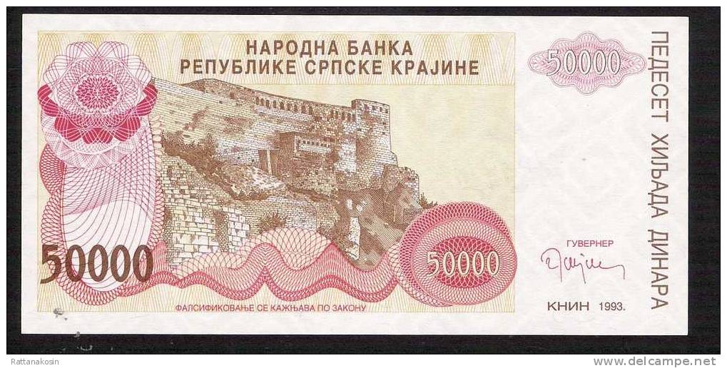 CROATIA  PR21  50.000  DINARA  1993 #A06   KNIN     UNC. - Servië