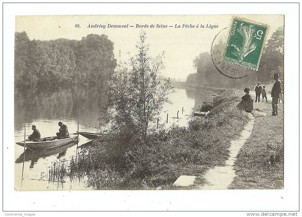 ANDRESY DENOUVAL/ BORDS De SEINE/ La PECHE à La LIGNE C 00856 - - Andresy