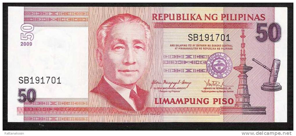 PHILIPPINES  P193h 50  PISO 2009 Prefix SB     UNC. - Philippines