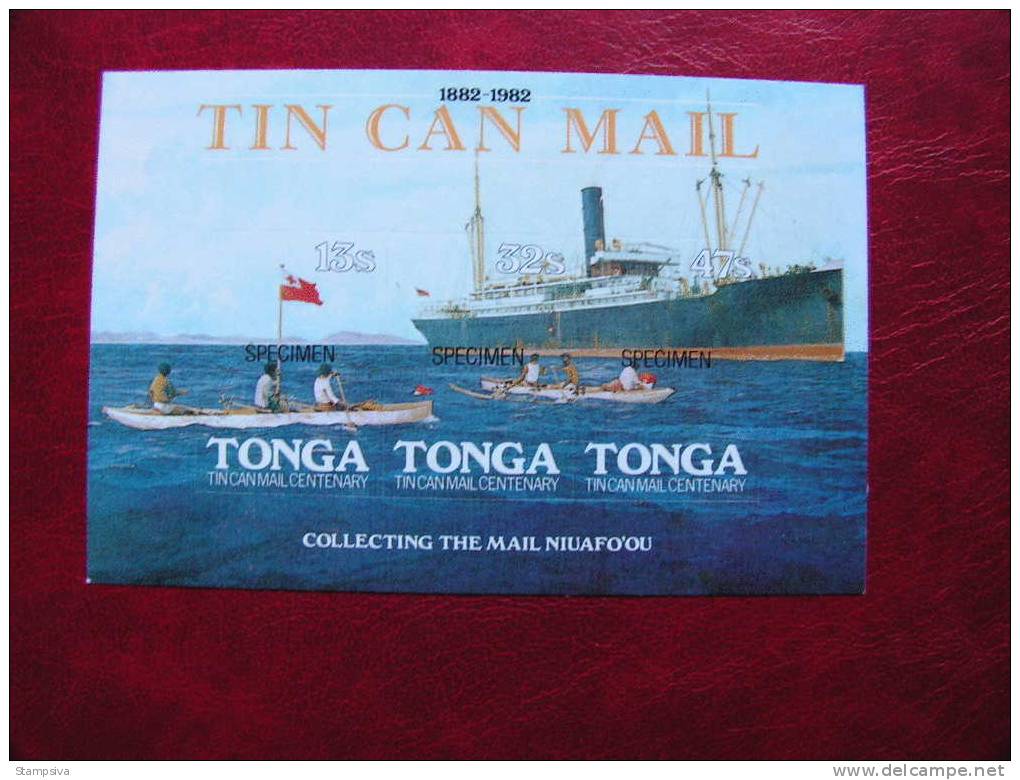 == Tonga, Schiff  - Ship Block   Specimen , Folie - Marítimo