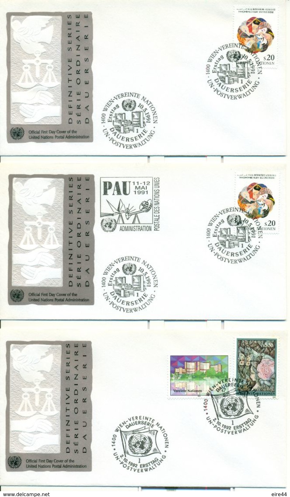 United Nations Austria Vienna 12 FDC Definitive Issues Dauerserie - Collezioni & Lotti