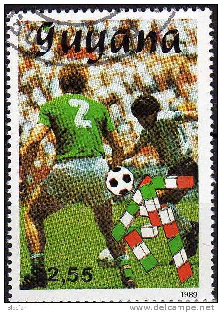 Italien 1990 Fussball WM GUYANA 3062 Plus Block 62 O 8€ Spielszene Deutschland Gegen Argentinien Soccer Sheet Bloc Bf - Ohne Zuordnung