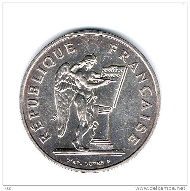 100.F  DROITS DE L´HOMME  1989   (argent)  SUP/SPL 15 Gr  900% - Autres & Non Classés